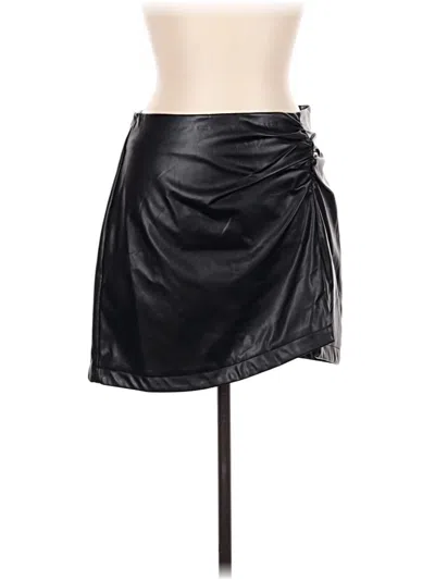 Pre-owned Astr Faux Leather Skirt In Black