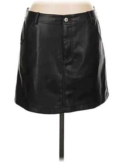 Pre-owned Astr Faux Leather Skirt In Black