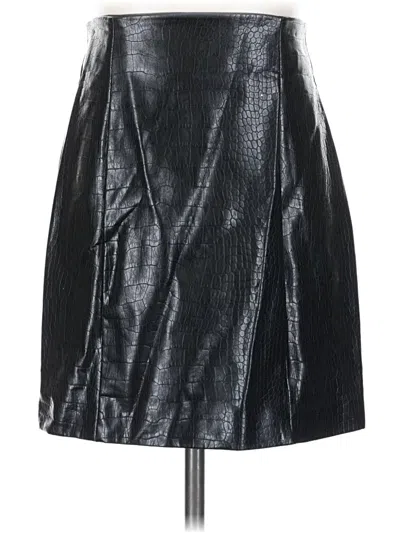 Pre-owned Astr Faux Leather Skirt In Black