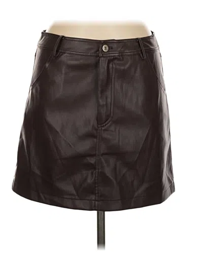 Pre-owned Astr Faux Leather Skirt In Brown