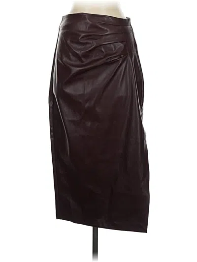 Pre-owned Astr Faux Leather Skirt In Burgundy