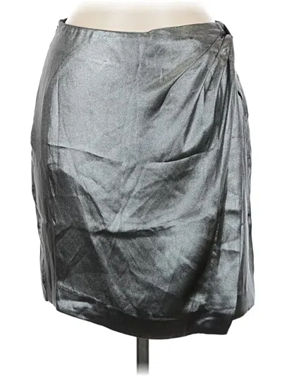 Pre-owned Astr Faux Leather Skirt In Silver