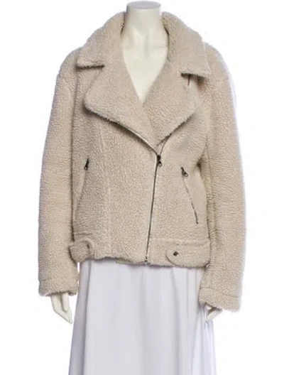 Pre-owned Astr Faux Shearling Faux Fur Jacket In Neutral