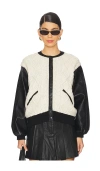 Astr Fionn Jacket In Black,cream