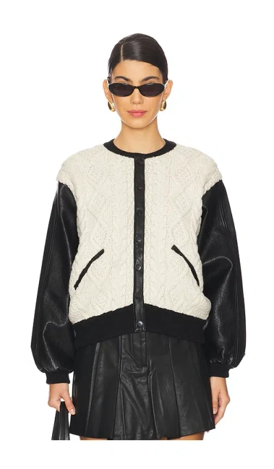 Astr Fionn Jacket In Black,cream