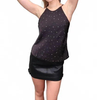 Astr Floella Embellished Top In Black