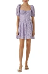 Astr Floral Lace Minidress In Lavender