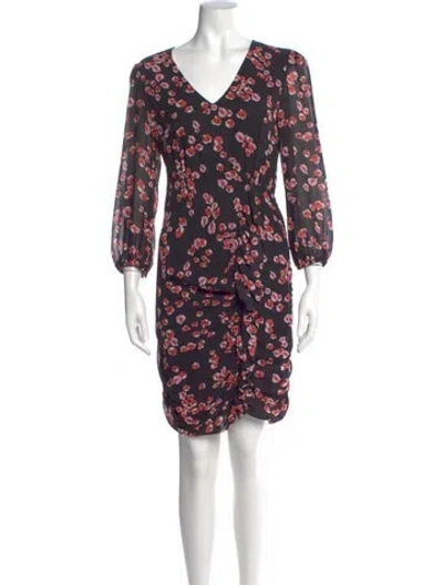 Pre-owned Astr Floral Print Knee-length Dress W/ Tags In Black