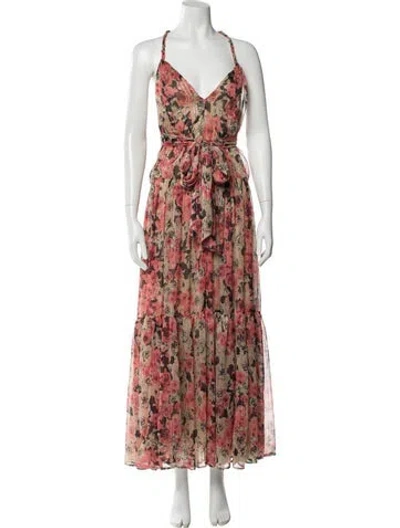 Pre-owned Astr Floral Print Long Dress