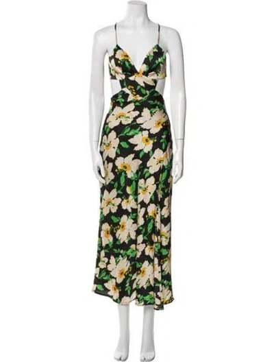 Pre-owned Astr Floral Print Long Dress In Multi