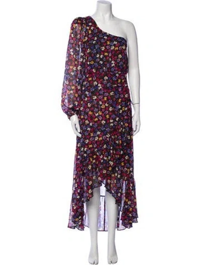 Pre-owned Astr Floral Print Long Dress In Multi