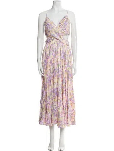 Pre-owned Astr Floral Print Long Dress In Multi