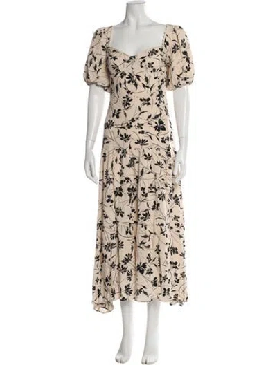 Pre-owned Astr Floral Print Long Dress In Multi