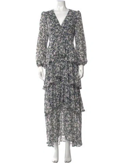 Pre-owned Astr Floral Print Long Dress In Multi