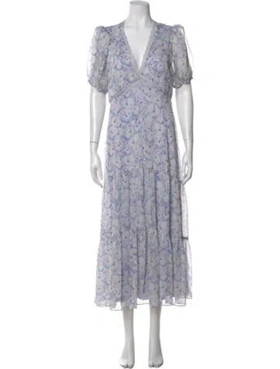 Pre-owned Astr Floral Print Long Dress In Multi