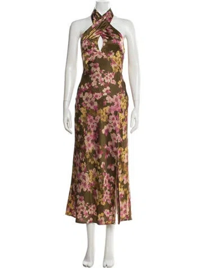 Pre-owned Astr Floral Print Long Dress In Multi