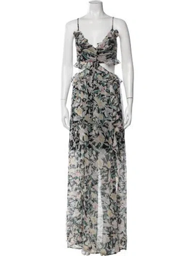 Pre-owned Astr Floral Print Long Dress In Multi