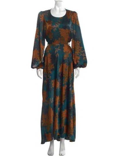 Pre-owned Astr Floral Print Long Dress In Multicolor