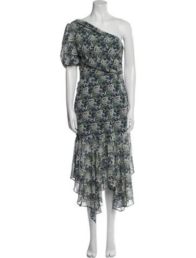 Pre-owned Astr Floral Print Long Dress In Neutral