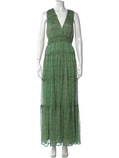 Pre-owned Astr Floral Print Long Dress W/ Tags In Green