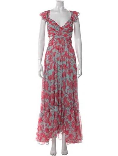 Pre-owned Astr Floral Print Long Dress W/ Tags In Multi