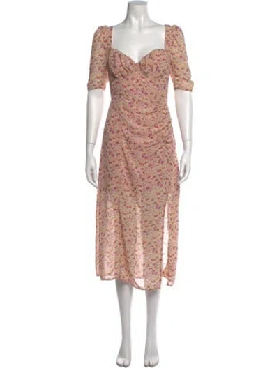 Pre-owned Astr Floral Print Long Dress W/ Tags In Multi