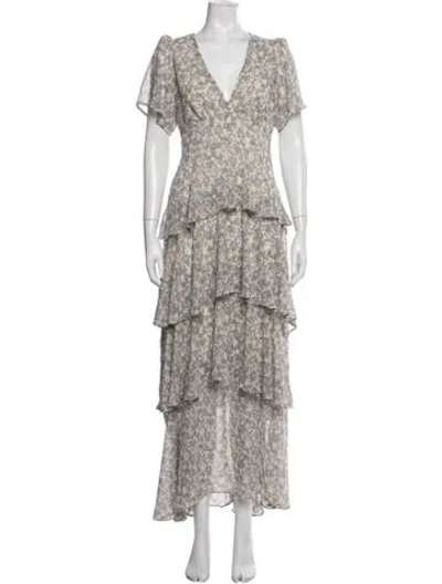 Pre-owned Astr Floral Print Long Dress W/ Tags In Multicolor