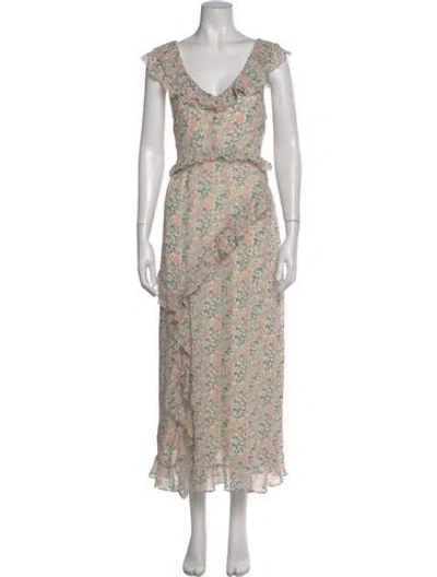 Pre-owned Astr Floral Print Long Dress W/ Tags In Yellow