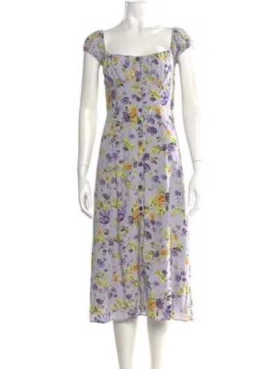 Pre-owned Astr Floral Print Midi Length Dress In Multi