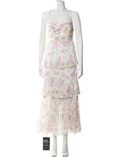 Pre-owned Astr Floral Print Midi Length Dress In Multi