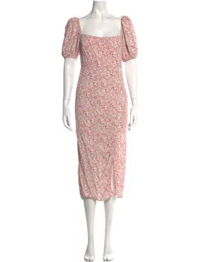 Pre-owned Astr Floral Print Midi Length Dress In Multi