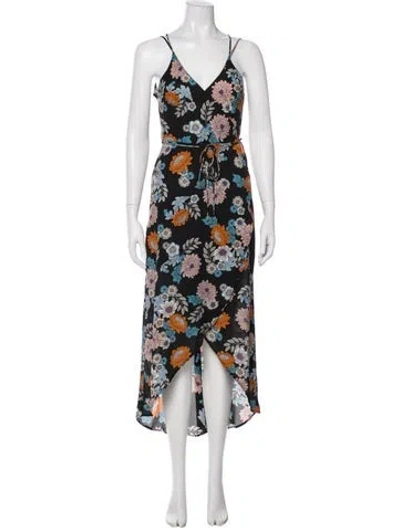 Pre-owned Astr Floral Print Midi Length Dress In Multi
