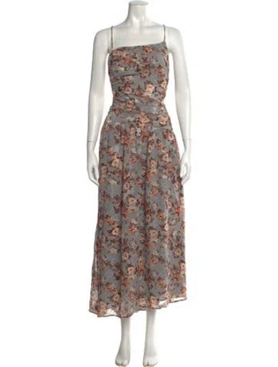 Pre-owned Astr Floral Print Midi Length Dress In Multi