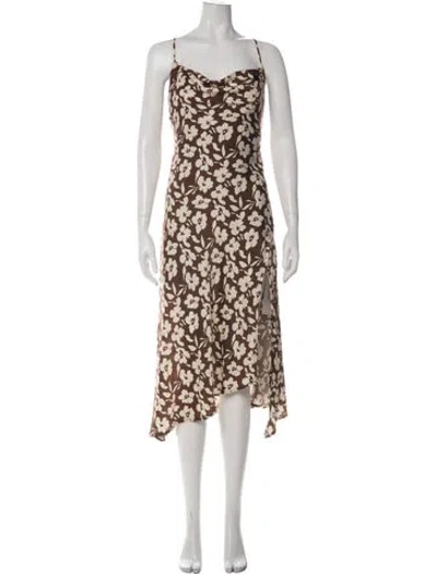 Pre-owned Astr Floral Print Midi Length Dress In Multicolor