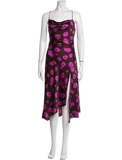 Pre-owned Astr Floral Print Midi Length Dress In Multicolor