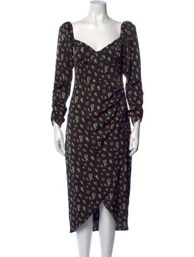 Pre-owned Astr Floral Print Midi Length Dress In Multicolor