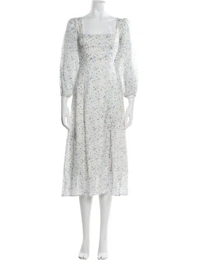 Pre-owned Astr Floral Print Midi Length Dress In Neutral