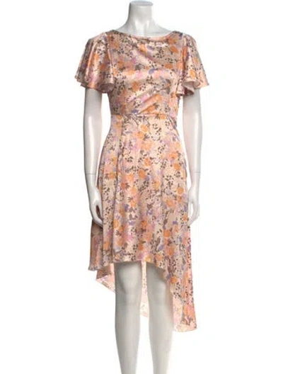 Pre-owned Astr Floral Print Midi Length Dress In Neutral