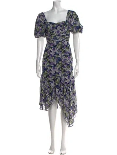 Pre-owned Astr Floral Print Midi Length Dress In Neutral