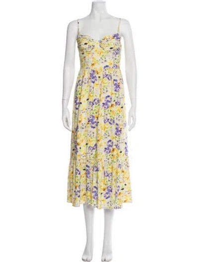 Pre-owned Astr Floral Print Midi Length Dress In Pink