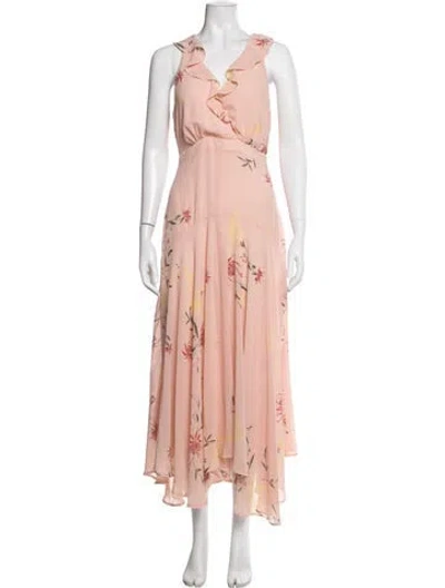 Pre-owned Astr Floral Print Midi Length Dress In Pink