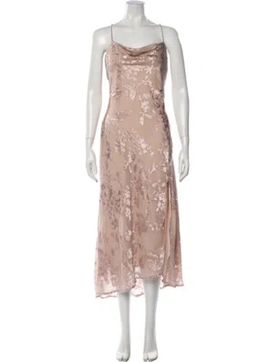Pre-owned Astr Floral Print Midi Length Dress In Pink