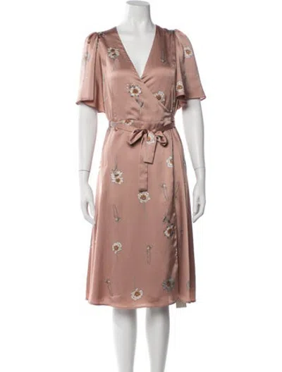 Pre-owned Astr Floral Print Midi Length Dress In Pink