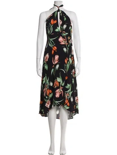 Pre-owned Astr Floral Print Midi Length Dress W/ Tags In Black