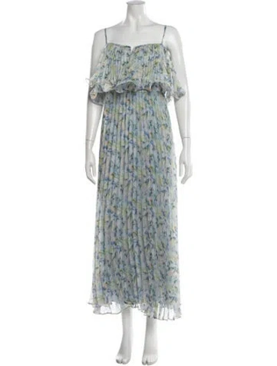 Pre-owned Astr Floral Print Midi Length Dress W/ Tags In Blue