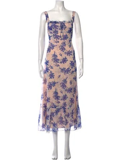 Pre-owned Astr Floral Print Midi Length Dress W/ Tags In Multicolor