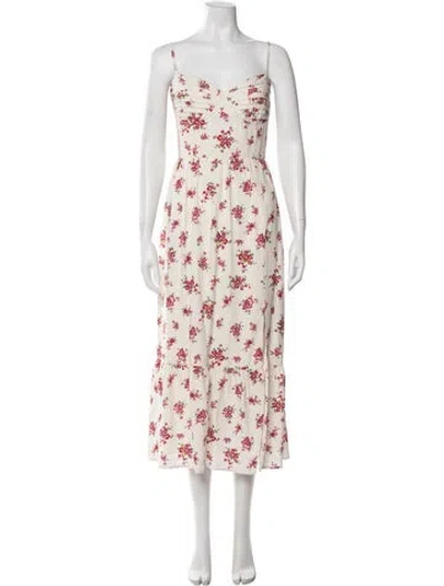 Pre-owned Astr Floral Print Midi Length Dress W/ Tags In Neutral