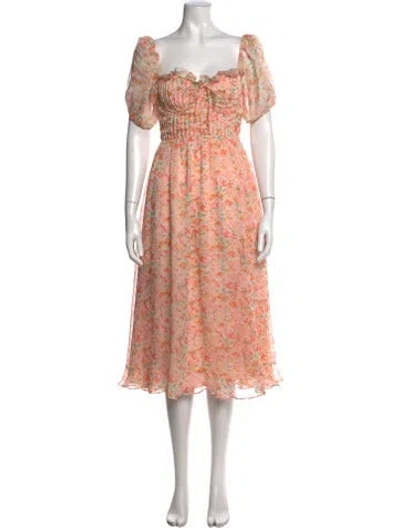 Pre-owned Astr Floral Print Midi Length Dress W/ Tags In Purple