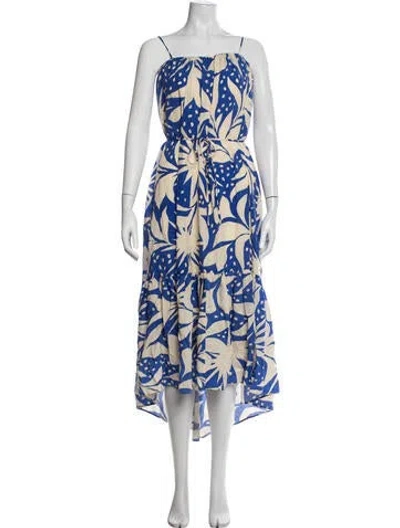 Pre-owned Astr Floral Print Midi Length Dress In Yellow
