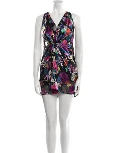 Pre-owned Astr Floral Print Mini Dress In Black